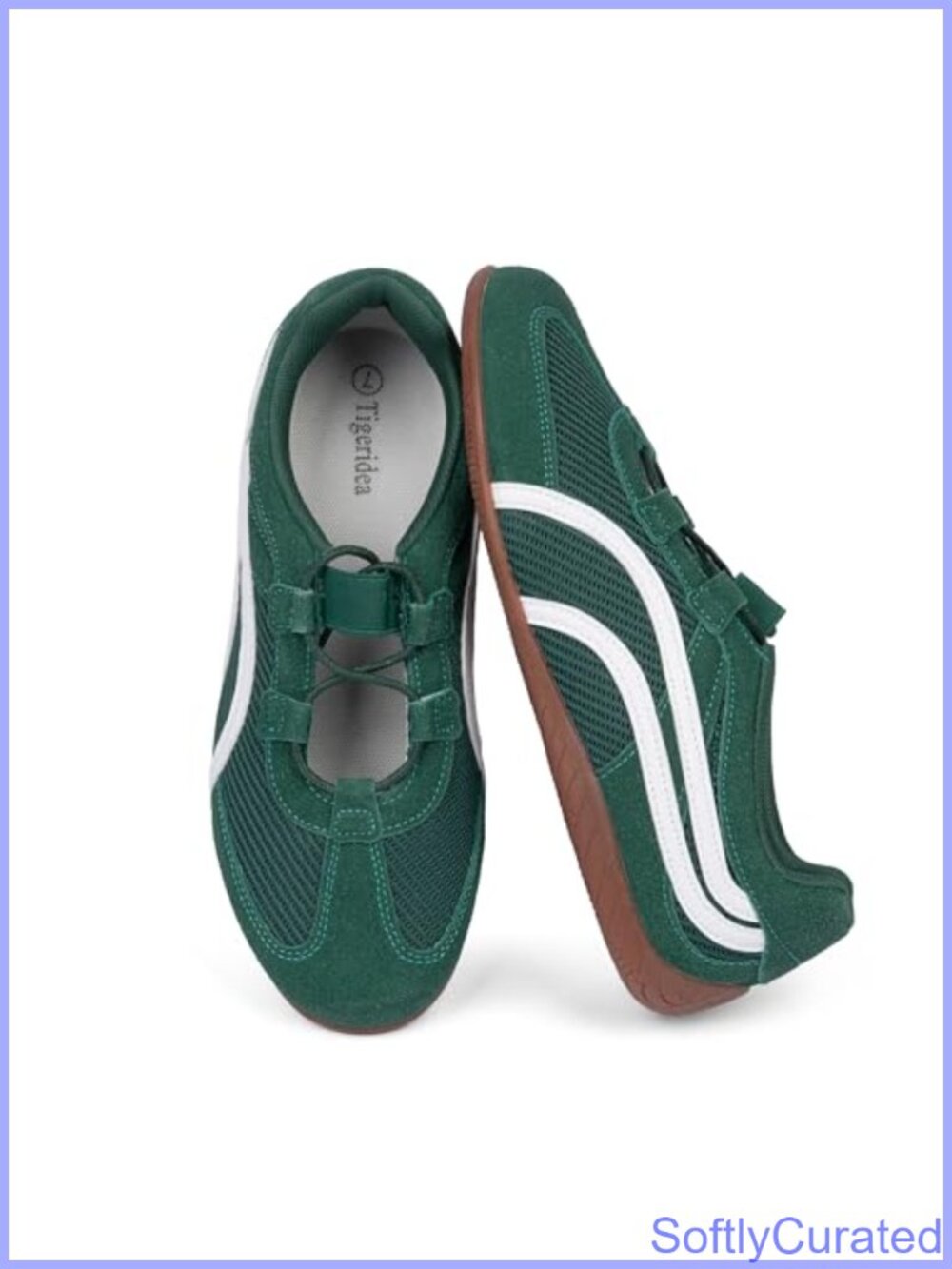 Mary Jane Sneakers Faux Suede Mesh Women's Lace-Up Walking Shoes